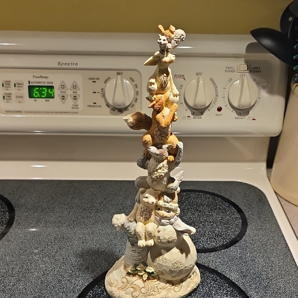 Jim Shore  "Rise Up This Winter" White Multicolor Animal Stack Figurine
